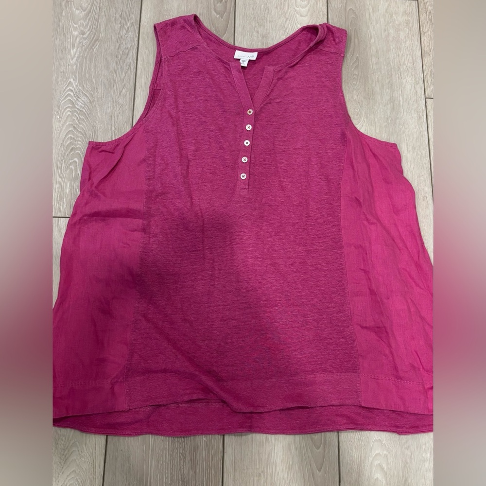 J. Jill Sleeveless Pink Linen Tank